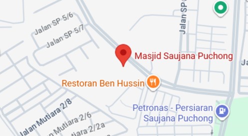 Peta lokasi Masjid Saujana Puchong